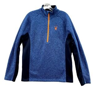 Spyder Core Sweater Men's Large Blue 1/4‎ Zip Gorpcore Preppy Performance Sports